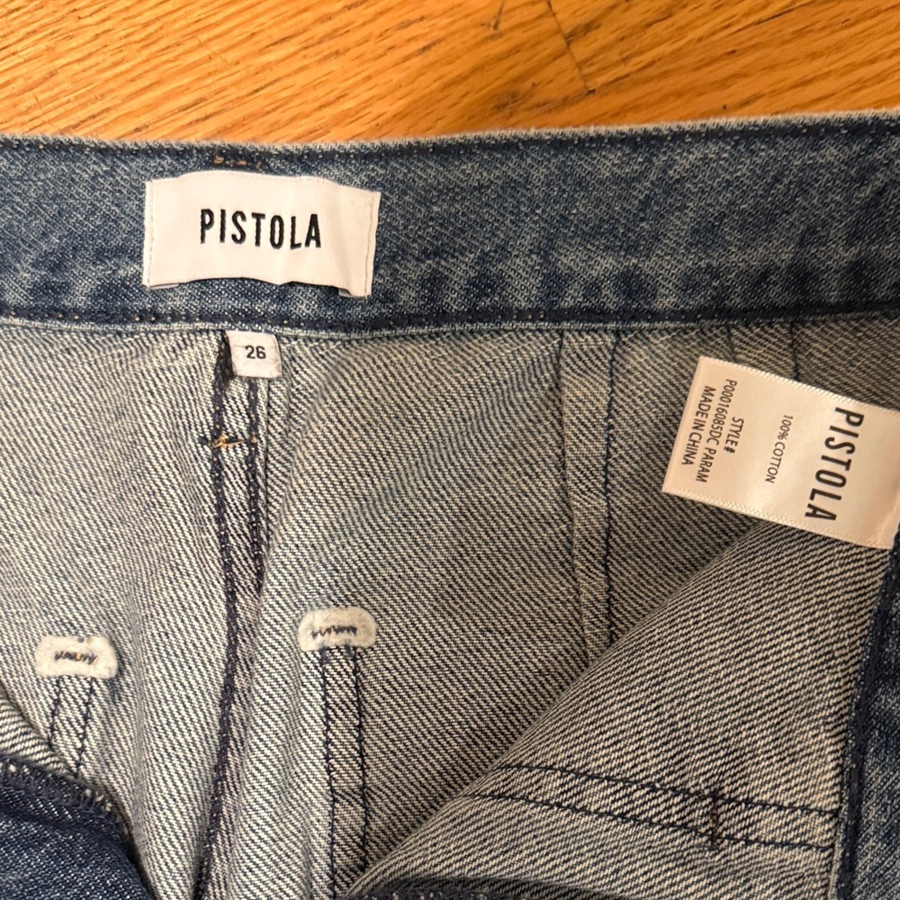 Pistola Josephine High Rise Tapered Cargo Jeans in Light Blue - Picture 4 of 5